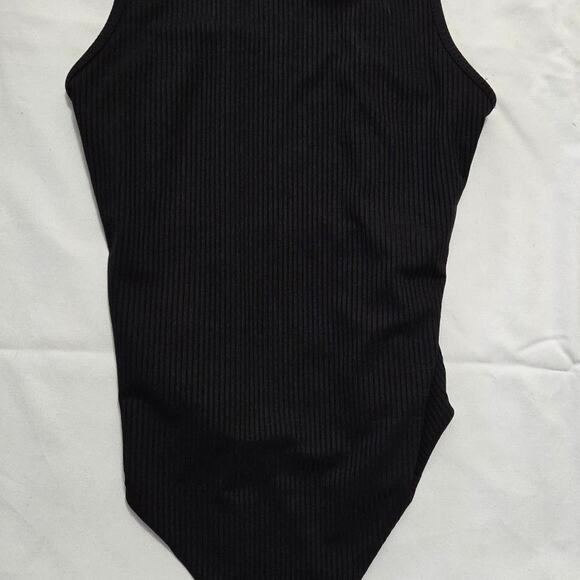 KN Klassy Network black ribbed tank body suit womens size Large - Picture 4 of 5